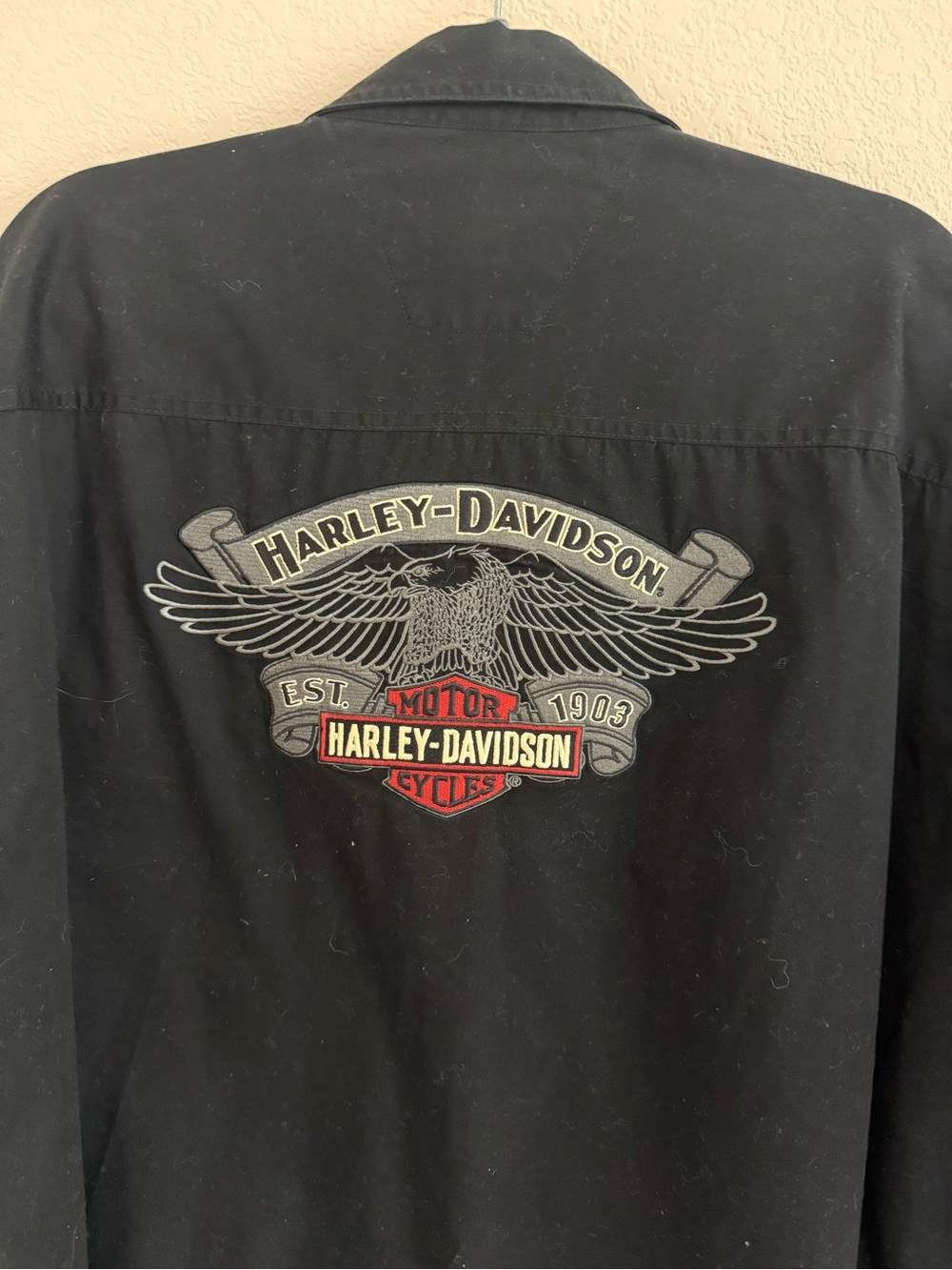 Harley-Davidson Black Jacket with Embroidered Eagle Logo